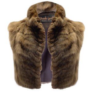 EDWARDS-LOWELL OF BEVERLY HILLS BROWN CROPPED SABLE FUR VEST